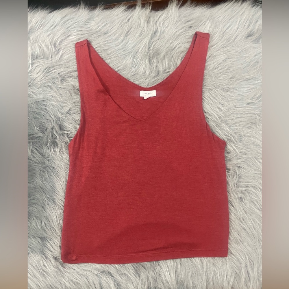 ☀️Maroon Lime Blue cropped tank